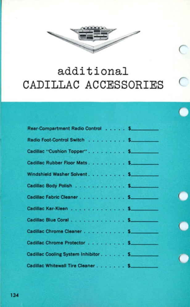 1956 Cadillac Salesmans Data Book Page 117
